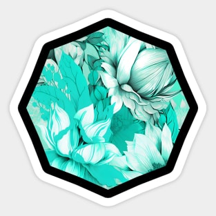 Summer Floral Print Chiffon in Mint - Perfect for Your Beach Getaway Sticker